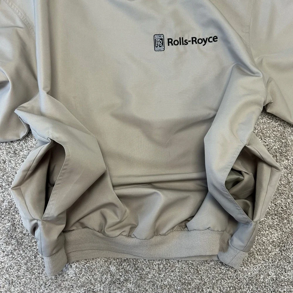 Vintage Rolls-Royce Short Sleeve Windbreaker Pullover Men Siz Medium Golf Preppy